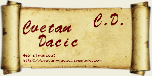 Cvetan Dačić vizit kartica